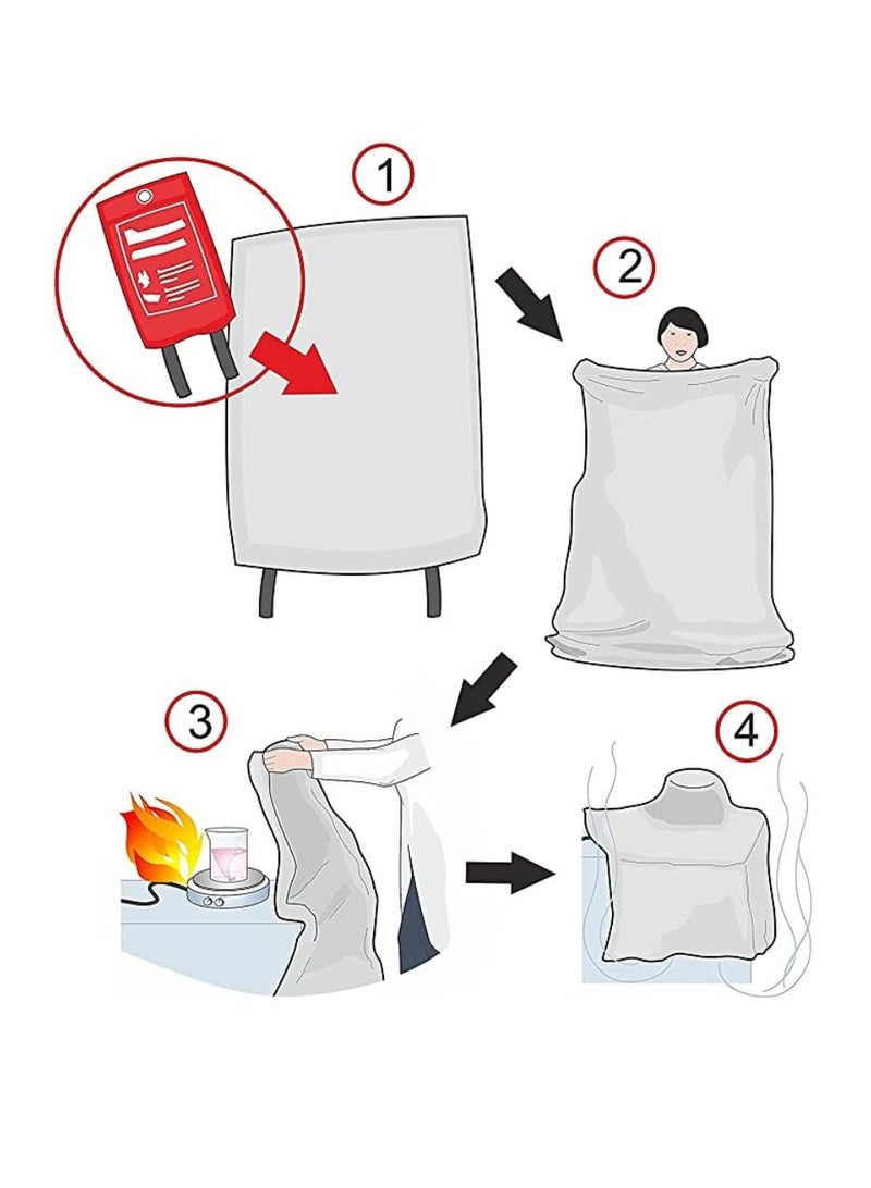 1.2 Meter X 1.8 Meter Fire Blanket Fiberglass Fire Emergency Blanket Suppression Flame Retardant Blanket Emergency Survival Safety Cover For Home Kitchen Camping Fireplace Car RV Boat  - Image 2