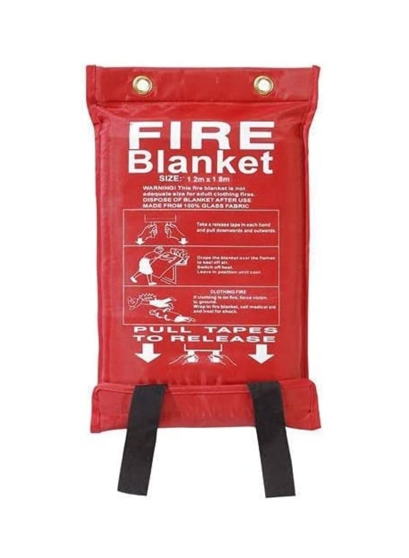 1.2 Meter X 1.8 Meter Fire Blanket Fiberglass Fire Emergency Blanket Suppression Flame Retardant Blanket Emergency Survival Safety Cover For Home Kitchen Camping Fireplace Car RV Boat  - Image 1
