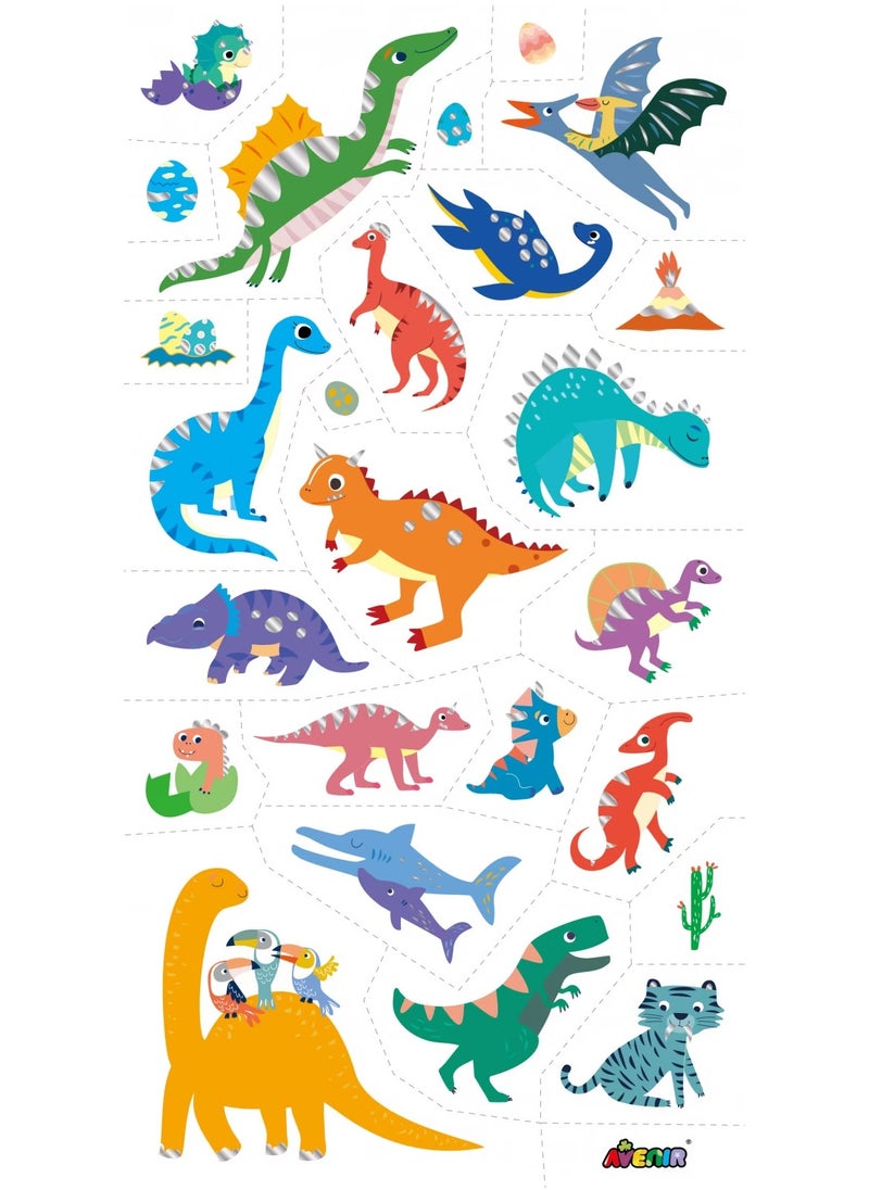 Avenir Tattoo Sticker - Dino | 52pc Set of Temporary Tattoos - High-Quality Water-Based Ink - Safe and Easy to Apply and Remove - Lasts 3-5 Days for Kids 3+  - Image 4