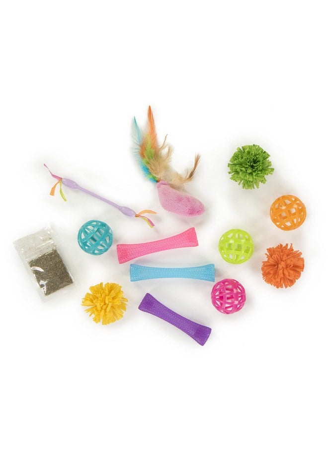 SmartyKat SmartyKat (13 Set Bundle) Smarty Stash Variety Pack Cat Toys, Includes Catnip - Multi Color, Set of 13  - Image 2
