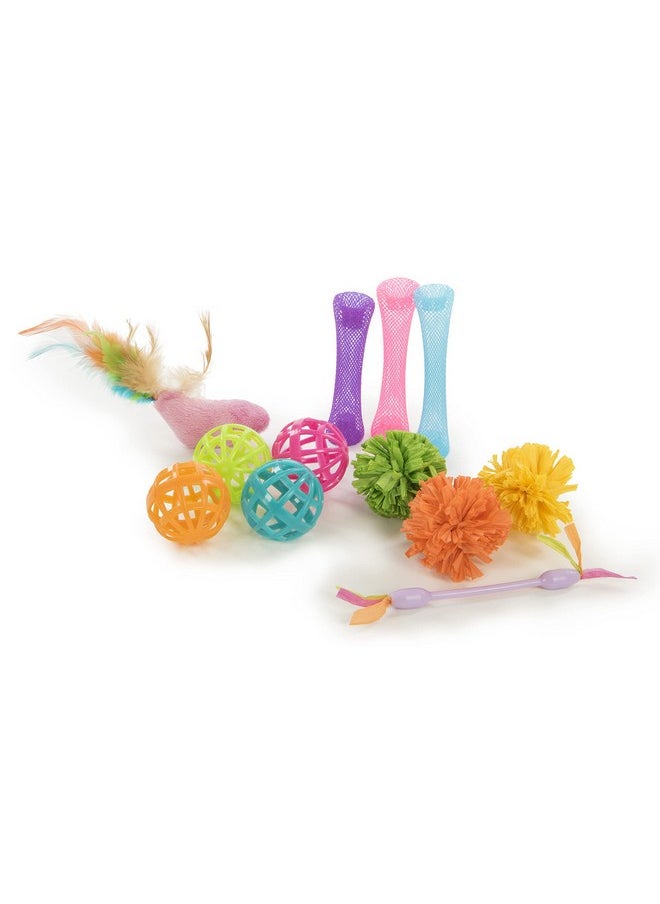 SmartyKat SmartyKat (13 Set Bundle) Smarty Stash Variety Pack Cat Toys, Includes Catnip - Multi Color, Set of 13  - Image 1