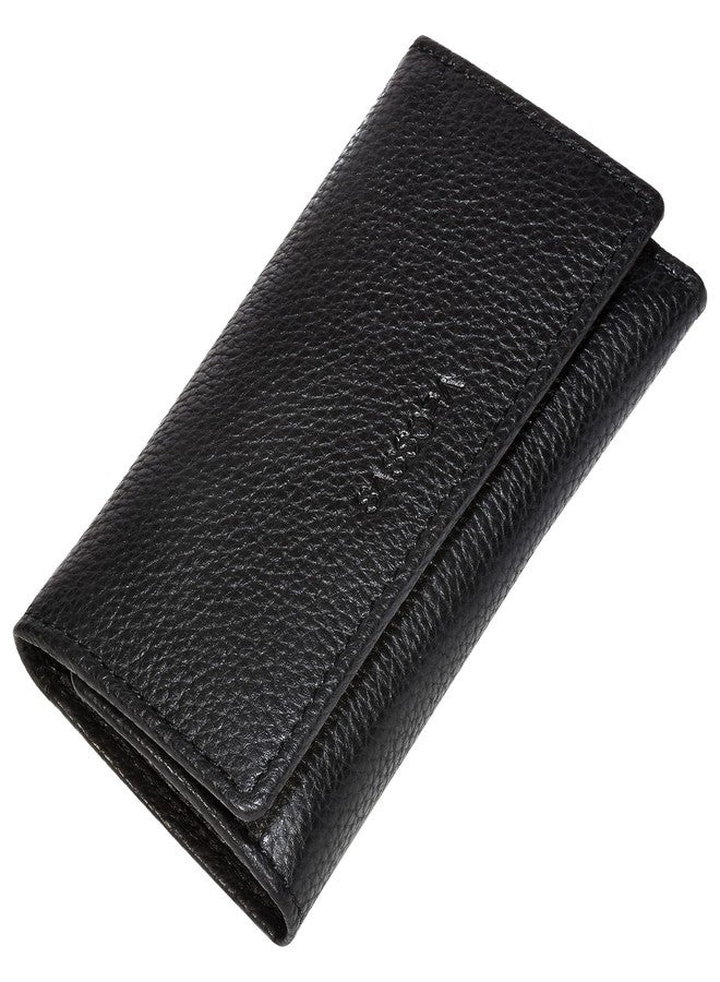 Sassora Genuine Leather Small Unisex Black Key Case - A135_Ebony - Image 4