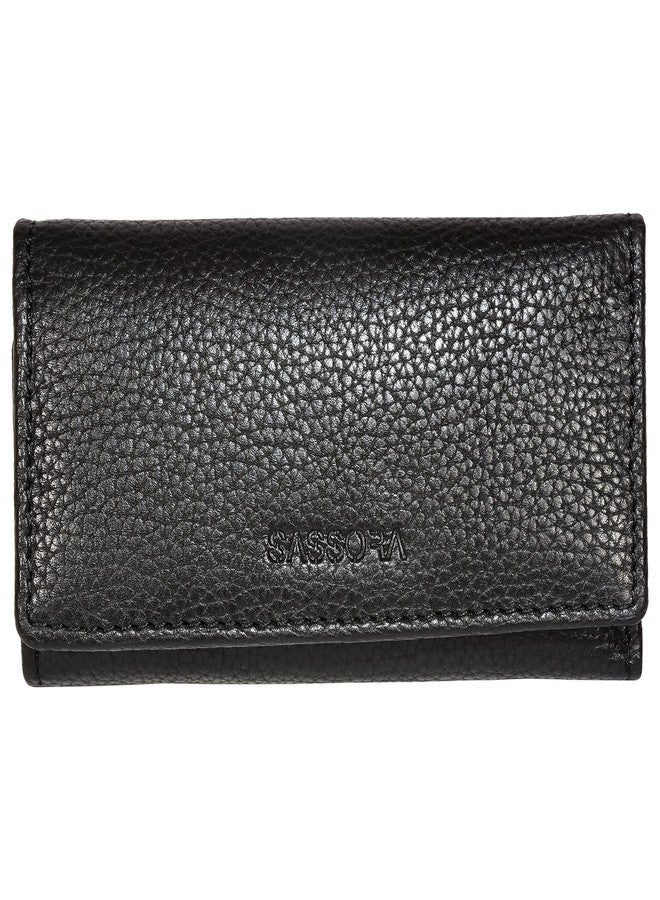 Sassora Genuine Leather Small Unisex Black Key Case - A135_Ebony - Image 1