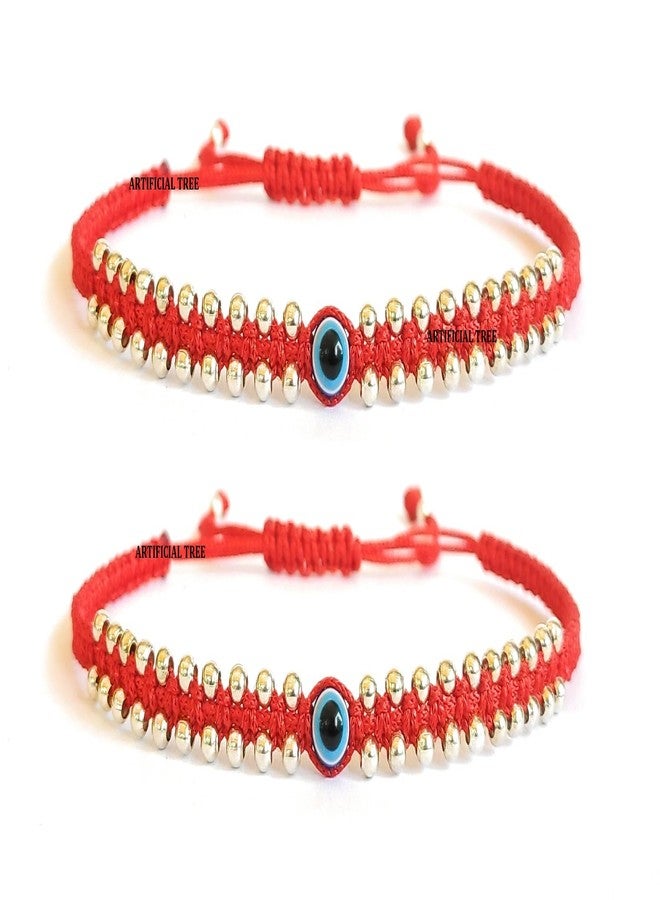 ARTIFICIAL TREE German Silver Charms Red Thread Adjustable Anklets for Women and Girls | Nazar Battu 2 piece (AT ANK 074) - Image 2