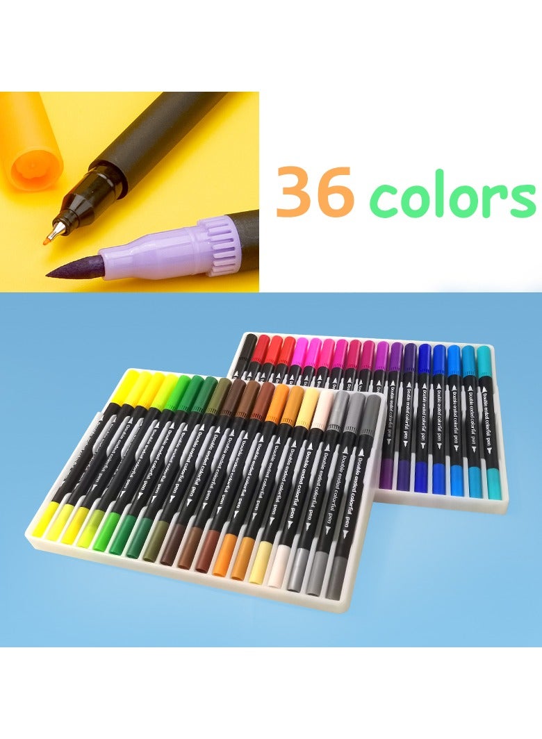 نيوإكسلا طقم فرشاة قلم ألوان مائية متعدد الألوان مكون من 36 قطعة - Image 2