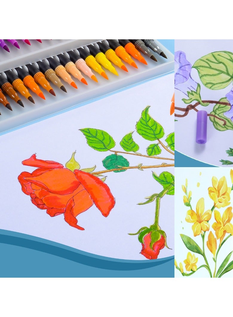 نيوإكسلا طقم فرشاة قلم ألوان مائية متعدد الألوان مكون من 36 قطعة - Image 3