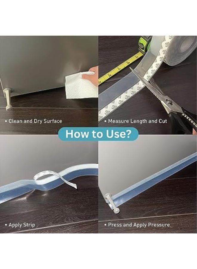 TEGRILO Weather Stripping Door Seal Silicone Door Bottom Seal Soundproof Weather Stripping Anti-Collision Adhesive Solid Seal Strip for Doors and Windows Gaps - Image 4