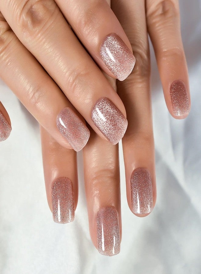 Gush Beauty Press On Nails | Reusable Extensions | Artificial Nails Set | Long Lasting Design | Glue Tabs and nail glue included | Pack of 24 Nails | For women (Siren - Super Short Square) - Image 1