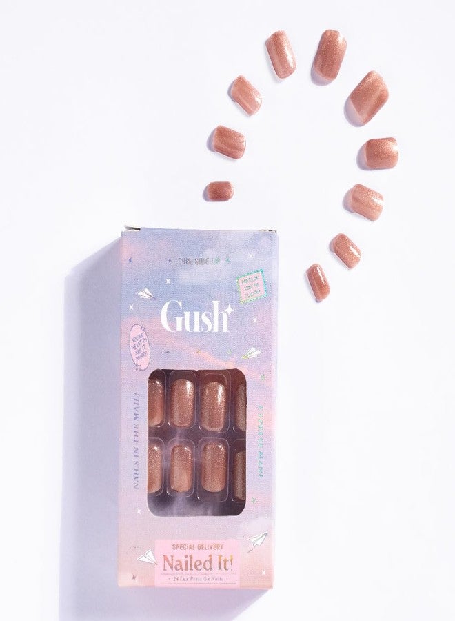 Gush Beauty Press On Nails | Reusable Extensions | Artificial Nails Set | Long Lasting Design | Glue Tabs and nail glue included | Pack of 24 Nails | For women (Siren - Super Short Square) - Image 4