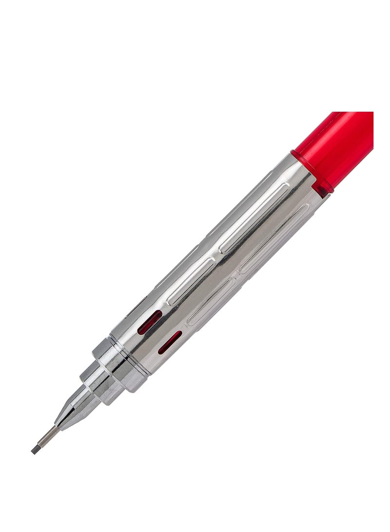 Pentel قلم رصاص ميكانيكي Graph Gear 300 برأس 0.9 مم، مكون من قطعة واحدة، أحمر - Image 4
