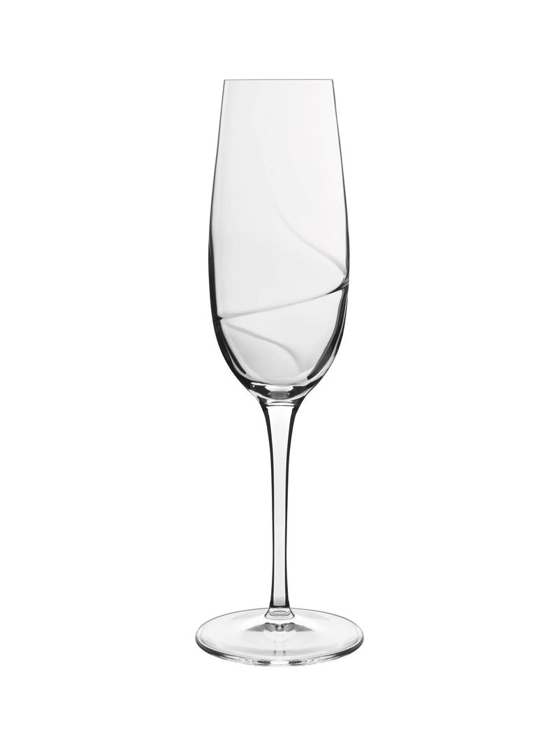 Luigi Bormioli Luigi Bormioli Aero 8 oz Flute for Sparkling WineChampagneProseccoCavaLambrusco Glasses Set Of 6  Ultra Clear Glass Laser Cut Rim LeadFree Elegant Drinking Glassware