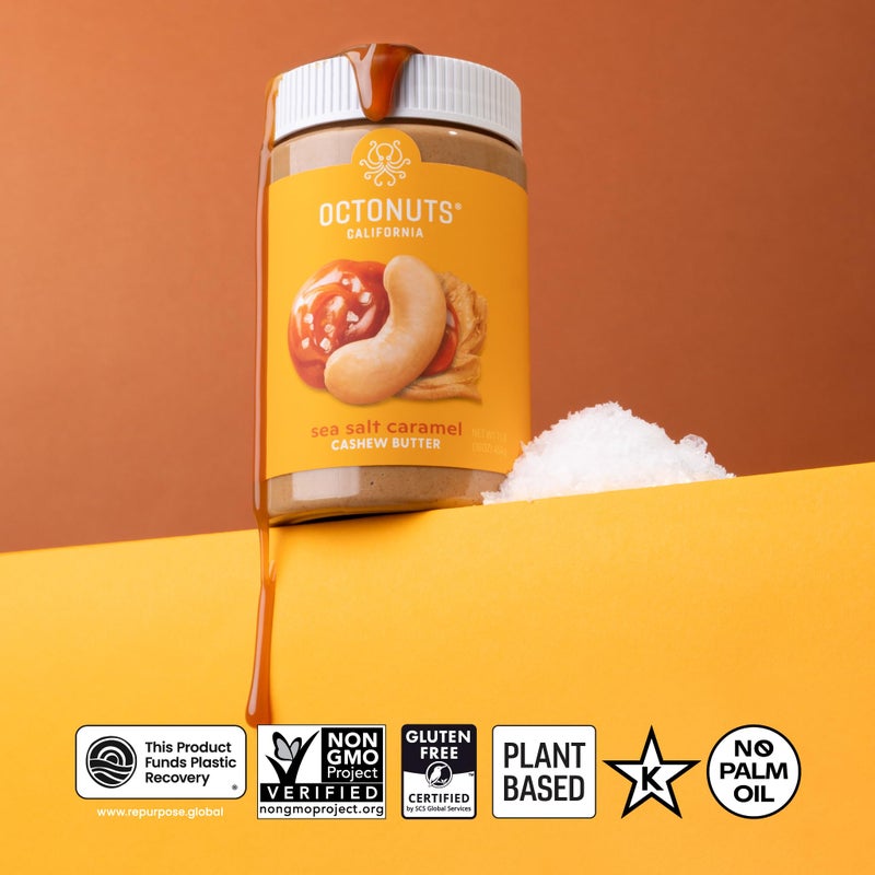 Octonuts Dry Roasted Sea Salt Caramel Cashew 16oz Nut Butter - Pure Creamy Nut Butter - Delicious Foods - Gluten Free, Vegan, Kosher, Paleo, Non-GMO Nut Butters - Image 2