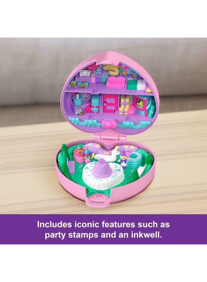 Polly Pocket 35th Birthday Collector's Box, Playset with 2 Dolls, 3 Party Stamps and 12 Letter Cards, Cake and Balloons Included, Toy for Children, 4+ Years, HWP20 - Image 4