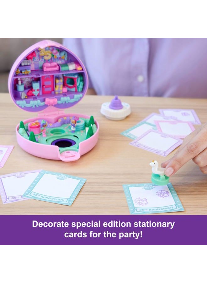Polly Pocket 35th Birthday Collector's Box, Playset with 2 Dolls, 3 Party Stamps and 12 Letter Cards, Cake and Balloons Included, Toy for Children, 4+ Years, HWP20 - Image 5