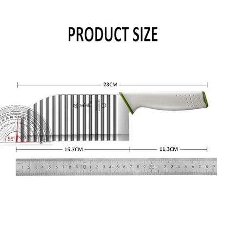 TOMATUS Stainless Steel Crinkle Cutter | Multi-Function Wavy Crinkle Cutter Knife, White, 1 Piece | Fruits & Potatoes | Decorative Cutter for Chips, Fries | Durable Kitchen Tool - Image 3