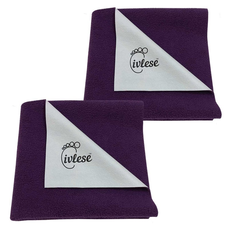 IVLESE Waterproof & Washable Baby Care Quick Dry Sheet (Medium Size, Plum Color, Pack of 2) - Image 1