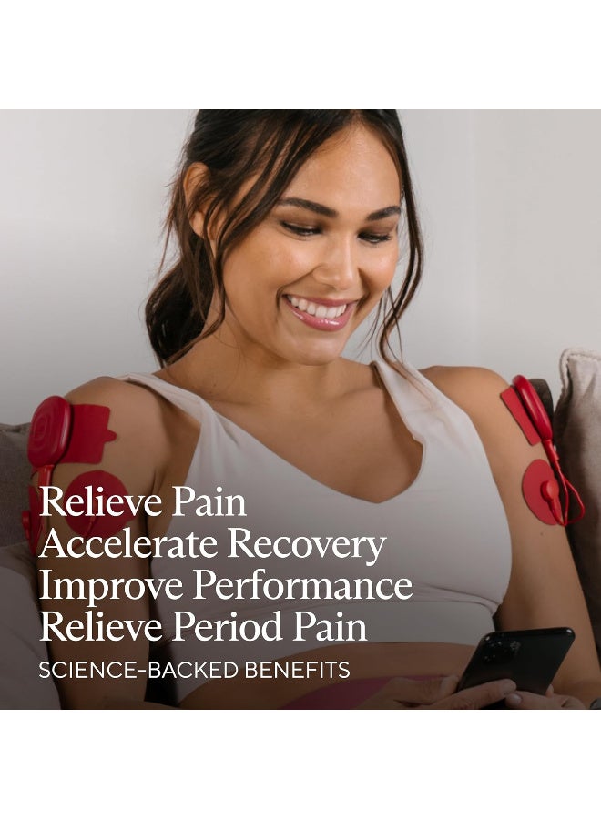 Therabody ثيرابودي باور دوت 2.0 - ديو - جهاز تحفيز العضلات الكهربائي الذكي - جهاز TENS الذكي (أحمر) - Image 3