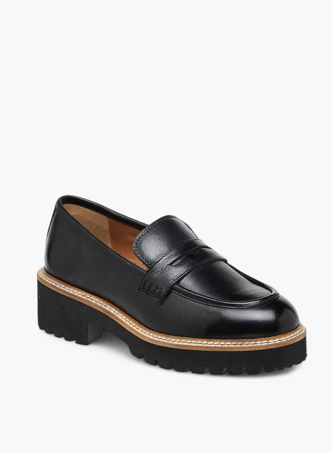 Paprika Stitch Detail Slip-On Loafers