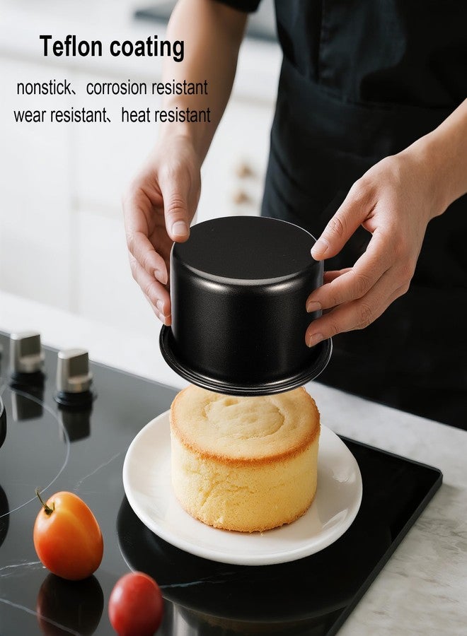 AWTBDP 4 Inch Cake Pan Set of 3, Nonstick Smash Cake Pans with 100PCS Parchment Paper for Christmas Birthday, Round Mini Cake Pans Tin for Baking Layer Cakes Small Cheesecake, Straight Side & Dishwasher Safe - Image 5