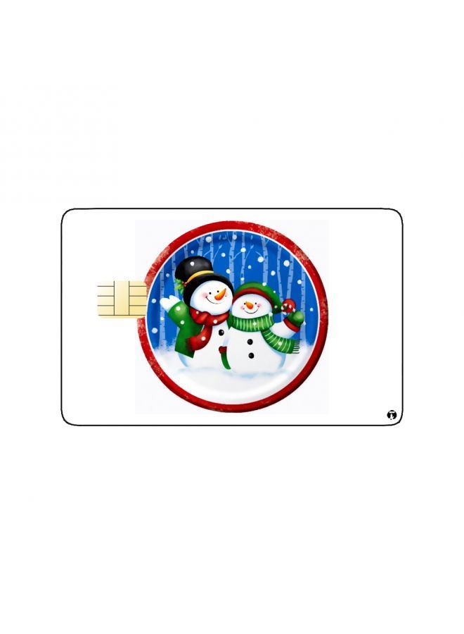 RKN PRINTED BANK CARD STICKER Beautiful Snowman Drawing - Image 2