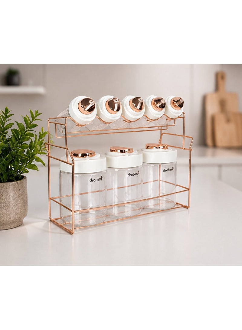 Drobina 9 Piece Spice Container Set Cream - Image 2