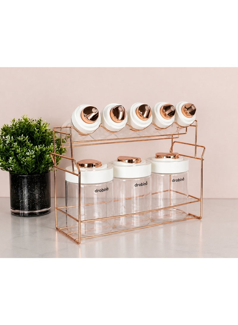 Drobina 9 Piece Spice Container Set Cream - Image 1