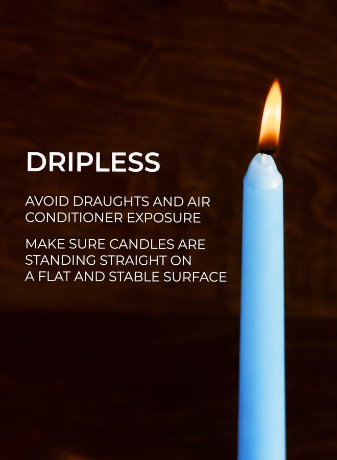 CANDWAX Light Blue 10 inch Taper Candles Set of 12 - Unscented Smokeless Dripless Tall Candlesticks - Perfect for Special Occasions, Ordinary Dinners and as Easter Candles - Light Blue Candle Sticks - Image 3