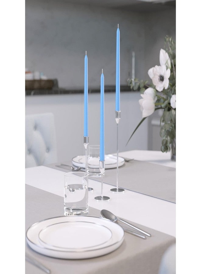 CANDWAX Light Blue 10 inch Taper Candles Set of 12 - Unscented Smokeless Dripless Tall Candlesticks - Perfect for Special Occasions, Ordinary Dinners and as Easter Candles - Light Blue Candle Sticks - Image 5