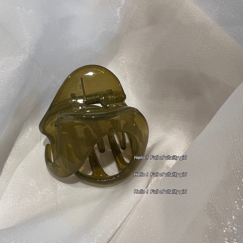 Generic Alien Shark Hair Claw Autumn Winter Trendy 2022 High Ponytail Clip 3# green-special-shaped ball catch clip