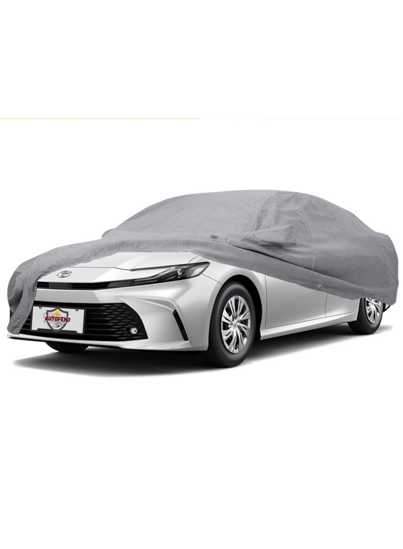 Zipporah All Weather Premium Lightweight 6-Layers Protective Car Cover 210T Compatible for 2019-2025 Toyota Camry and Lexus ES  with Left Driver Side Door Zipper, Security Lock and Mirror Pockets - Image 1