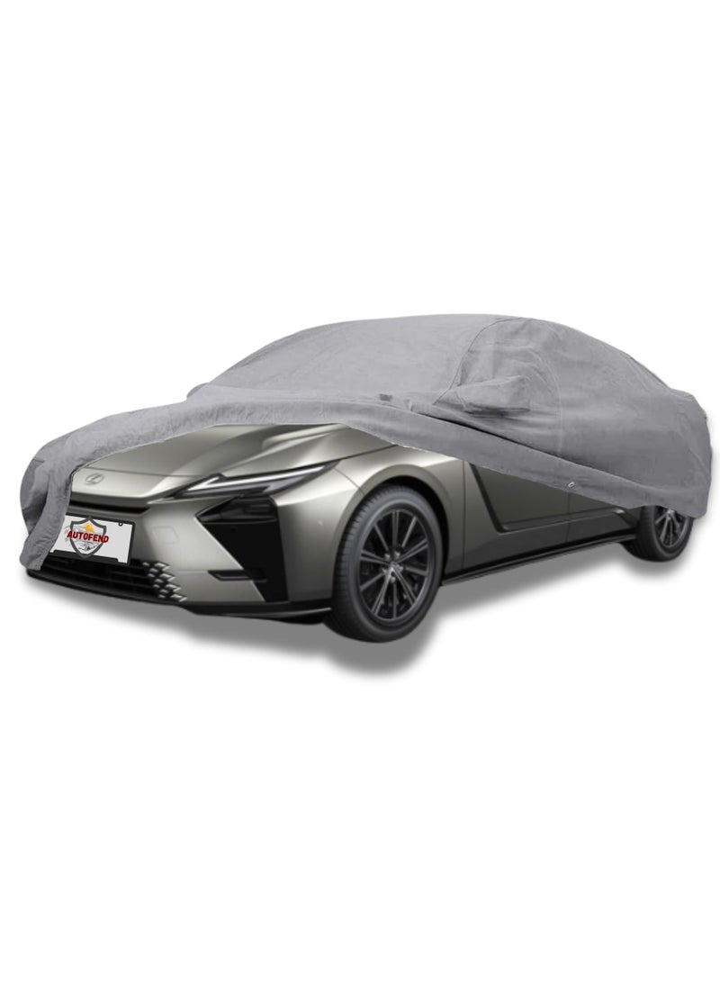 Zipporah All Weather Premium Lightweight 6-Layers Protective Car Cover 210T Compatible for 2019-2025 Toyota Camry and Lexus ES  with Left Driver Side Door Zipper, Security Lock and Mirror Pockets - Image 4