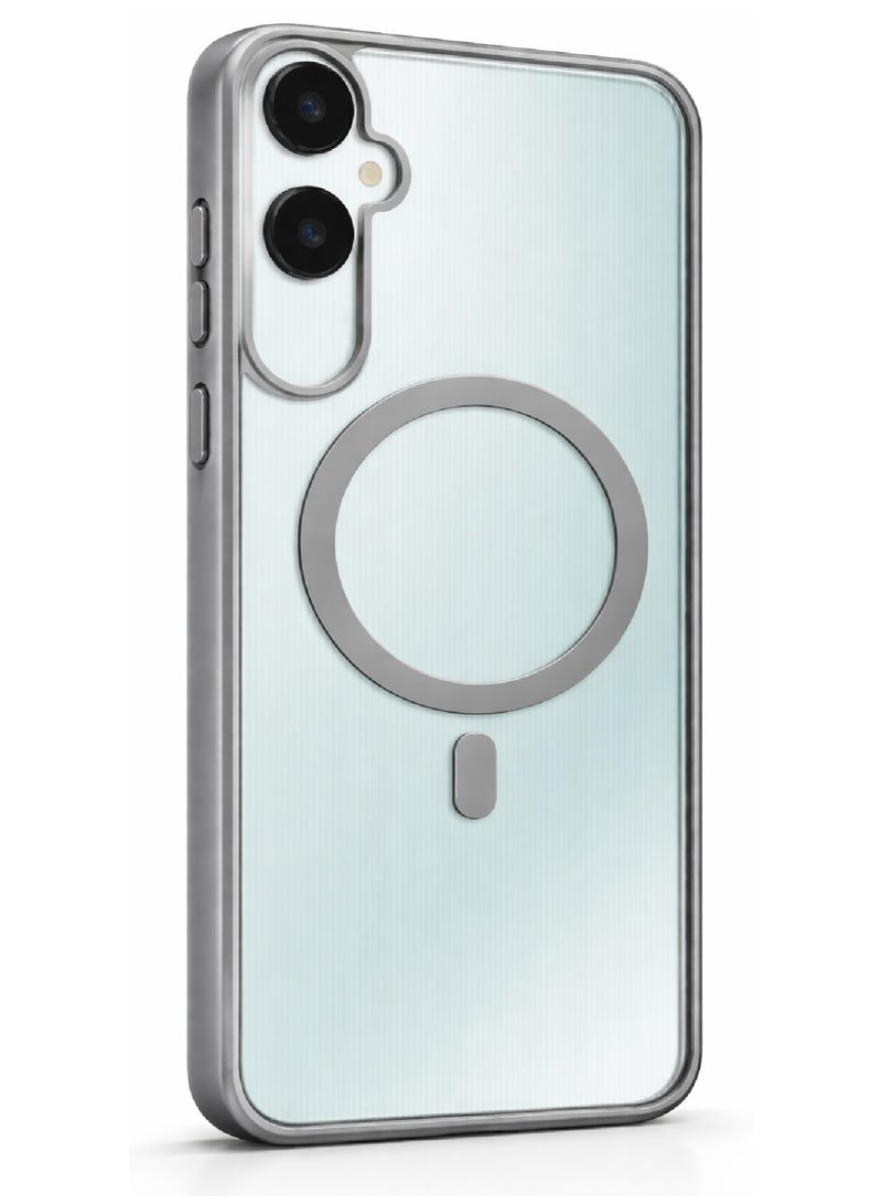 MOBM Samsung Galaxy A06 Magnetic Clear Case with Grey Ring with Privacy Screen Protector and Tempered Glass Pack of 3 - Image 2