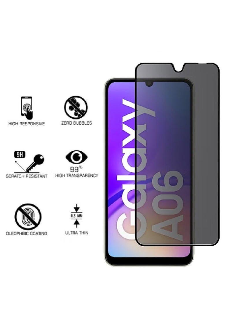 MOBM Samsung Galaxy A06 Magnetic Clear Case with Grey Ring with Privacy Screen Protector and Tempered Glass Pack of 3 - Image 3