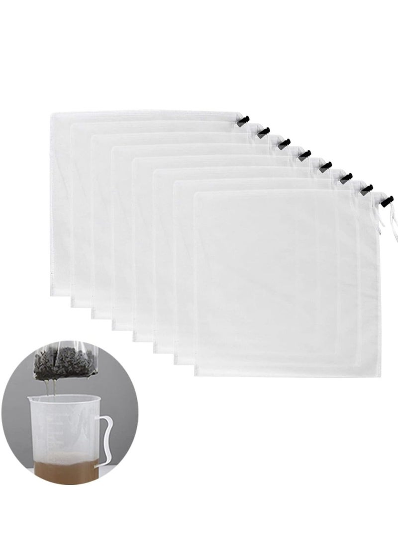 SYOSI Nylon Straining Bag, Reusable Cold Brew Coffee Cheese Cloths Strainer, Fine Mesh Food Strainer Bag, Strain Tea Pulp Juice Food Nut Milk Filter Bag(15.7” x 15.7”, 8 Packs)  - Image 1