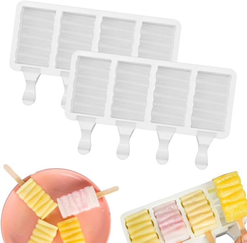 MARKQ Popsicle Mold Set – 8-Cavity Silicone Ice Pop Maker (Pack of 2) | Reusable Popsicle Trays for Homemade Frozen Treats, Yogurt Bars & Ice Cream Pops | Easy-Release Family DIY Dessert Molds - Image 1
