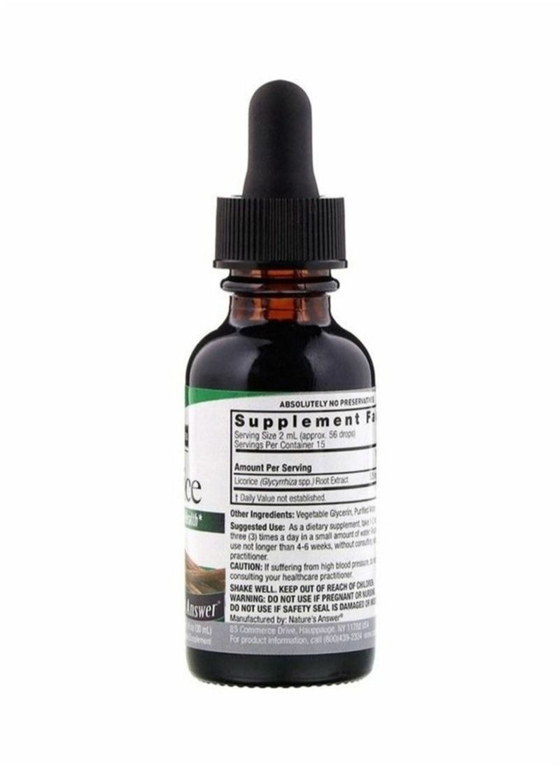 NATURE'S ANSWER Licorice Root Herbal Supplement 30 ML  - Image 1