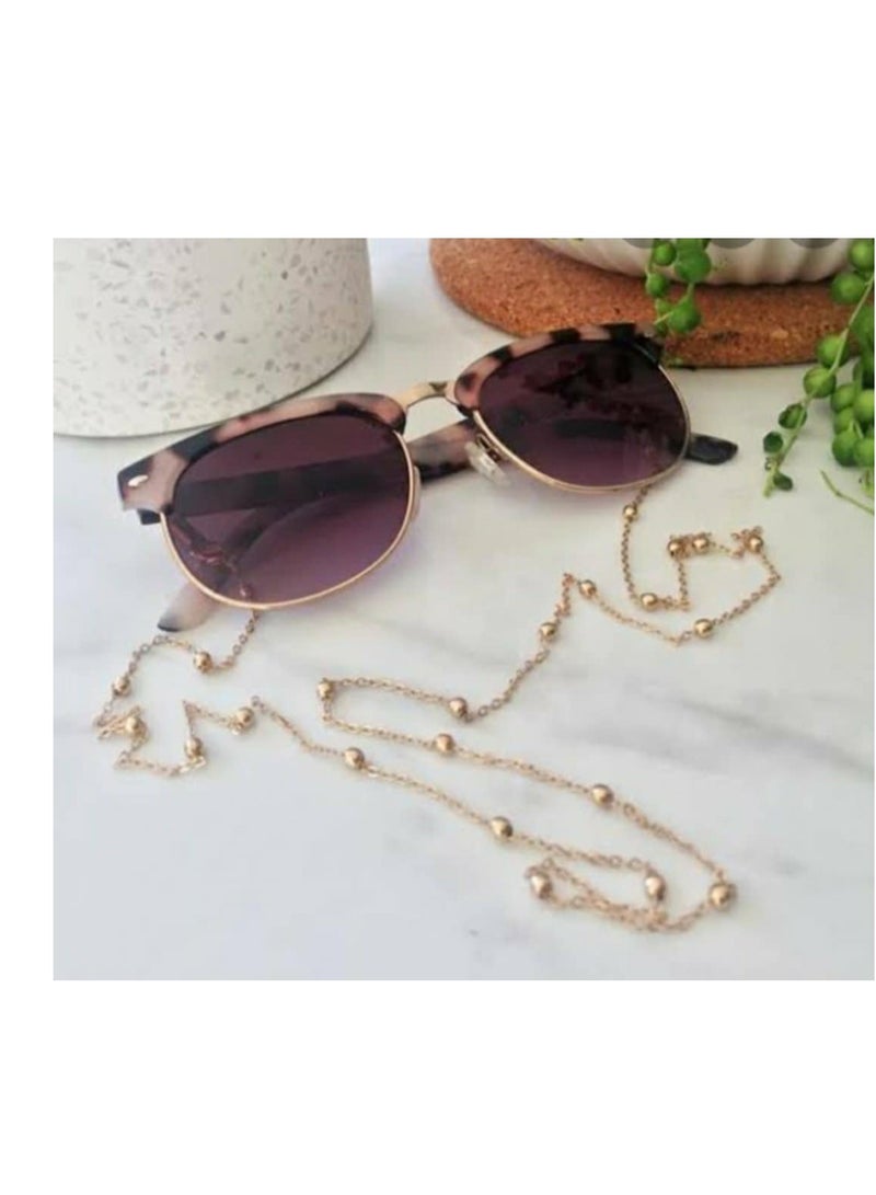 RA accessories Handmade Women Eyeglasses Chain Golden- Also Use As Necklace - Image 2