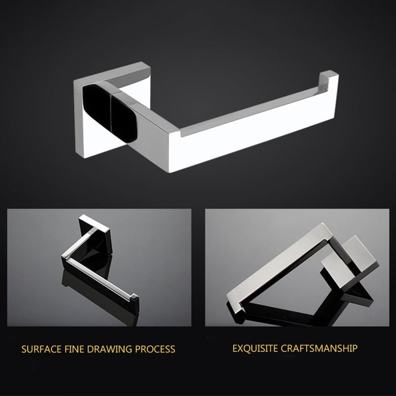 Stainless Steel Toilet Tissue Holder Wall Mounted Bathroom Roll Paper Shelf 304 Mirror Finish 16x7.5x5.5cm Toilet Tissue Organizer for Home and Office - Image 5