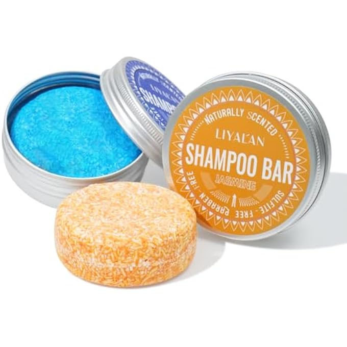 LIYALAN Shampoo Bar for Hair Solid Soap(2 Pack) Rosemary and Jasmine Shampoo Bar,Deep Cleansing Hair Shampoo for Fine Oily Hair