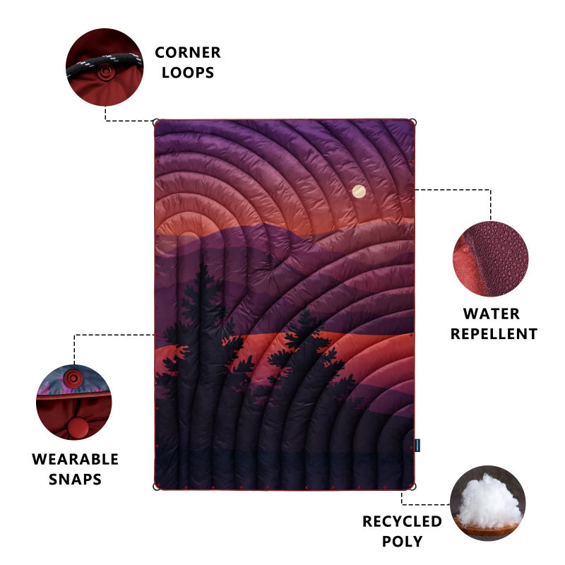 hotkoko Camping Blanket,Lightweight Down Alternative Puffy Printed Camping Blanket Packable Outdoor Blanket for Camping,Traveling, Stadium, Hiking, Picnics, Night - Image 3