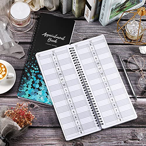 Poluma Salon Appointment Book - 11.5" x 4.7", 2 Columns, Undated, 6 AM - 9 PM, Twin-Wire Binding, 200 Pages, Hair Stylist - Black - Image 2