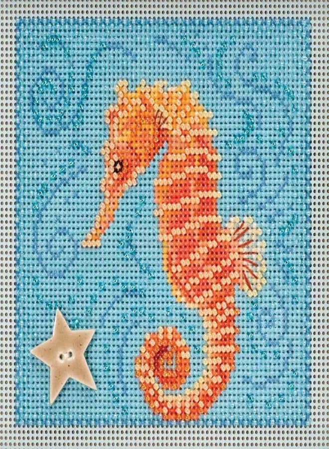 Mill Hill Seahorse Beaded Counted Cross Stitch Kit Mill Hill 2018 Buttons Beads Spring MH141813 - Image 1