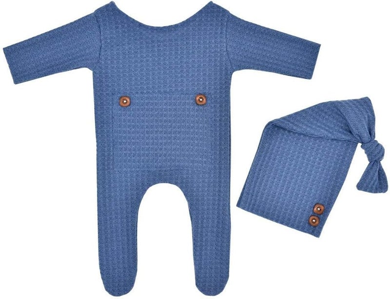 Winmany Newborn Baby Boys Girls Crochet Photoshoot Outfits Knitted Photography Outfits Props Romper Hats Set - Image 4