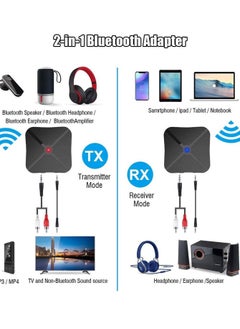 Y&D Bluetooth 5.0 Audio Transmitter Receiver, 2 in 1 Wireless Adapter Suitable for PC TV Headphones Soundbar Car Loudspeaker MP3 Home Stereo System  - Image 5