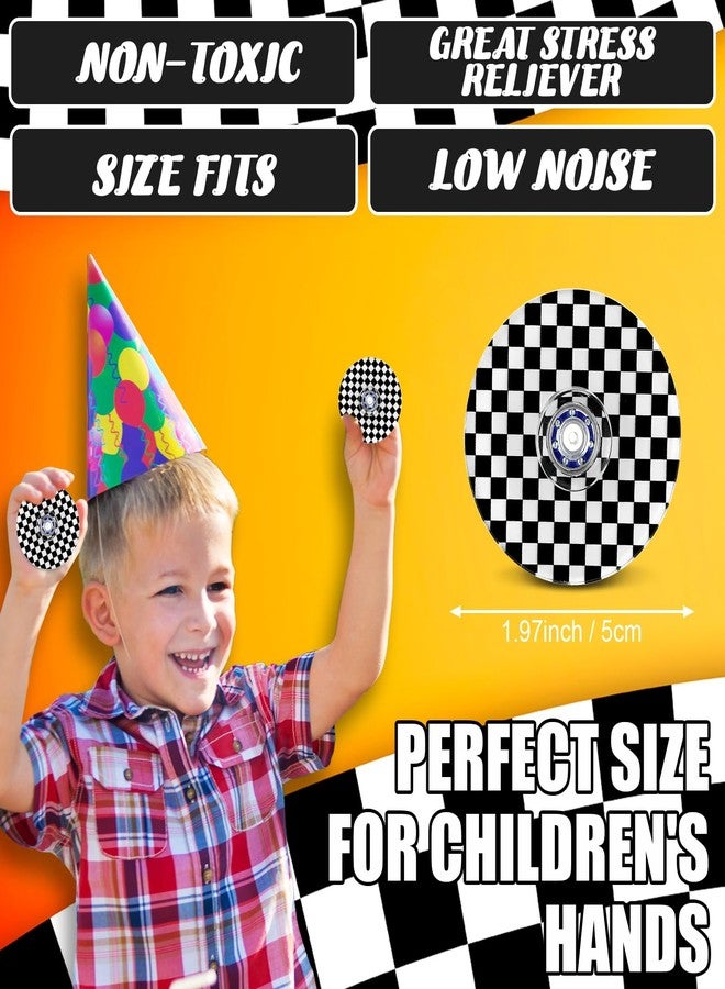 Sotiff 24 Pcs Black and White Checkered Fidget Spinners Bulk, Mini Fidget Toys, Race Car Birthday Party Favors, Goodie Bags Stuffers, Party Games, Rewards Carnival Prizes - Image 2