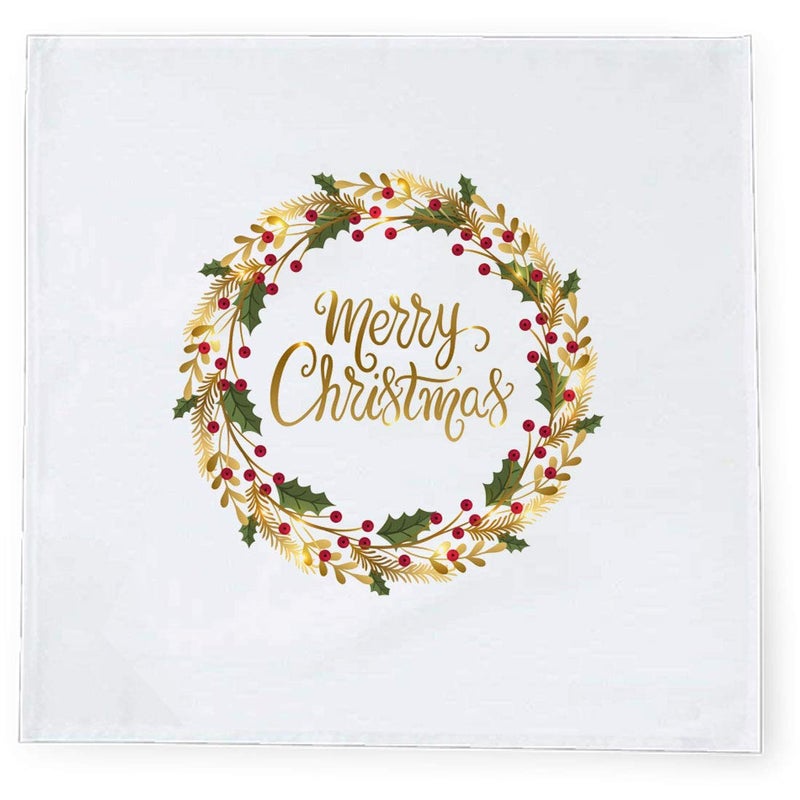 Khakee مناديل طاولة حرير تفطة بموضوع عيد الميلاد 6 قطع 10x10 لتزيين عيد الميلاد زينة عيد الميلاد هدية عيد الميلاد npxmas338P - Image 2