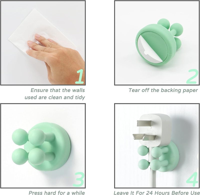 KICKZU 4 Pcs Silicone Toothbrush Holders Toothbrush Holders for Bathroom Self Adhesive Wall Mounted Hooks for Hanging Key Toothbrush Razor and Small Items for Kitchen Bathroom Living Room Office - Image 5