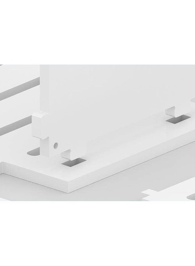 TPGP Coffee Table for Living Room, Office, Kitchen Coffee Corner, Coffee Cabinet with Storage Spaces – Black and White – PVC Lightweight - Image 2