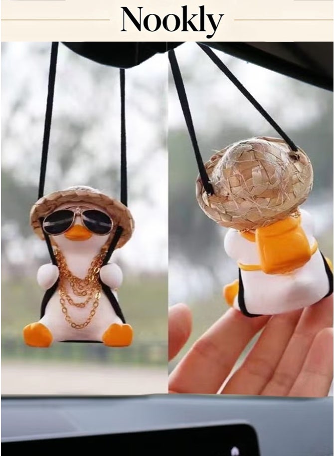 nookly Duck Design Car Hanging Ornament, Cute Car Decoration, Cool Interior Accessory for Rearview Mirror - Image 1
