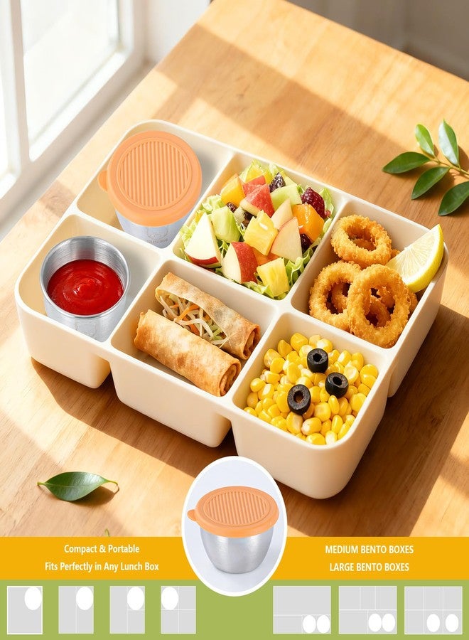 Piszvbej 6 Pack Ketchup Container for Lunch Box, Salad Dressing Containers To Go, Reusable Leakproof Stainless Steel Small Container with Lid, Ideal for Kitchen Storage, Travel, Picnic and Meal Prep - Image 2